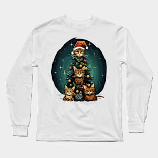 Cat Christmas Tree Long Sleeve T-Shirt